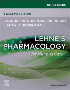 Study Guide for Lehne's Pharmacology for Nursing Care - Click Image to Close