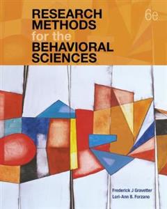 RESEARCH METHODS FOR BEHAVIORAL SCIENCES