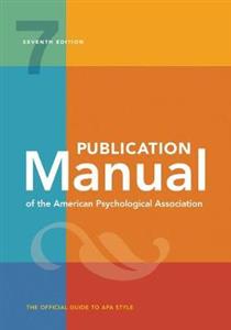 Publication Manual of the American Psychological Association - Click Image to Close