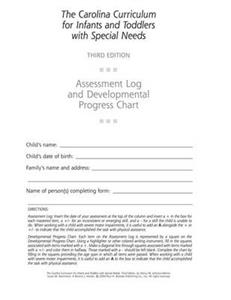 Assessment Log and Developmental Progress Charts for Infants and Toddlers