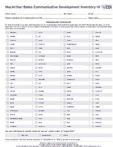 MacArthur Communicative Development Inventory III (CDIs III)